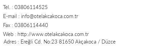 Otel Akakoca telefon numaralar, faks, e-mail, posta adresi ve iletiim bilgileri